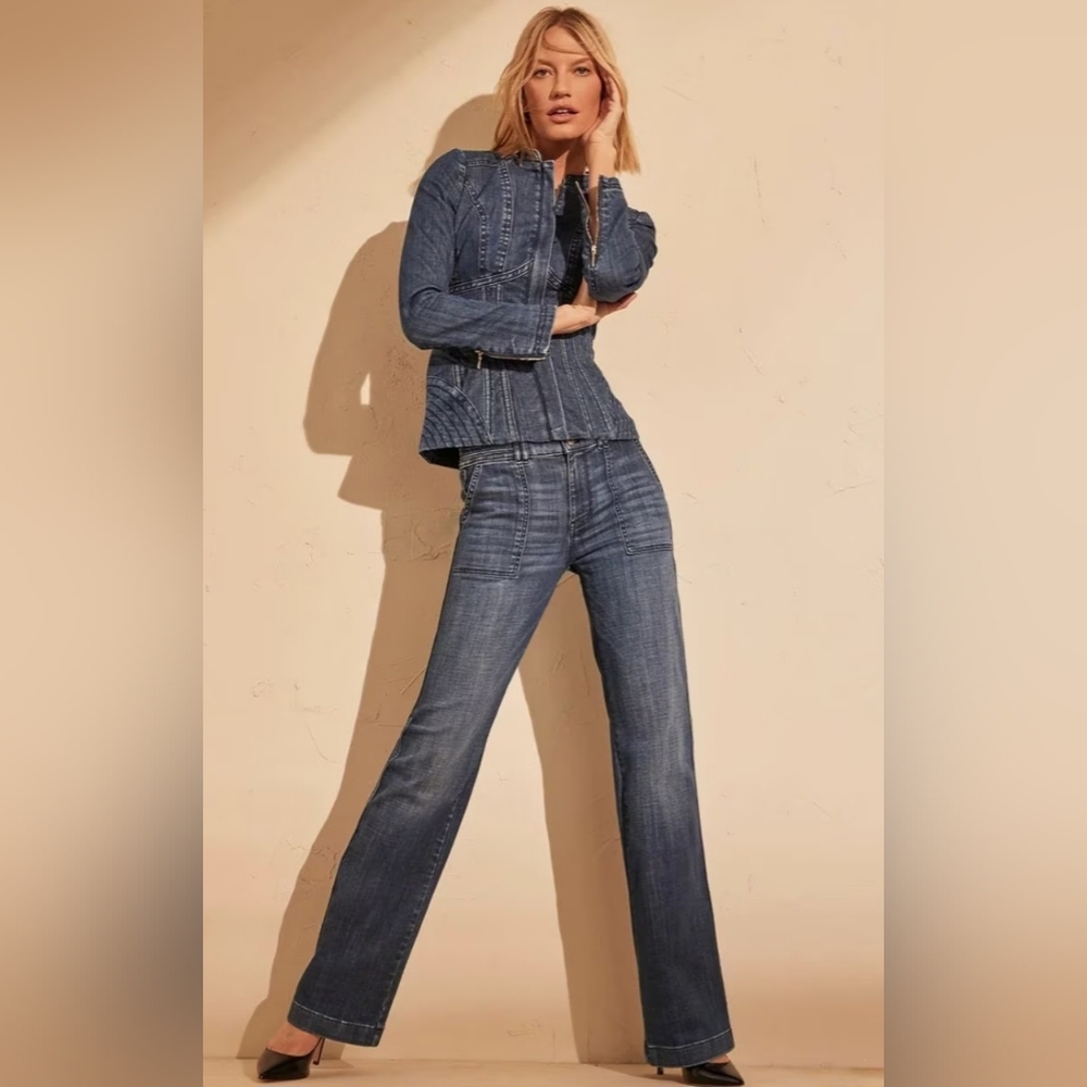 WHBM Extra High-Rise Everyday Soft Novelty Waistband Trouser size 12  NWT